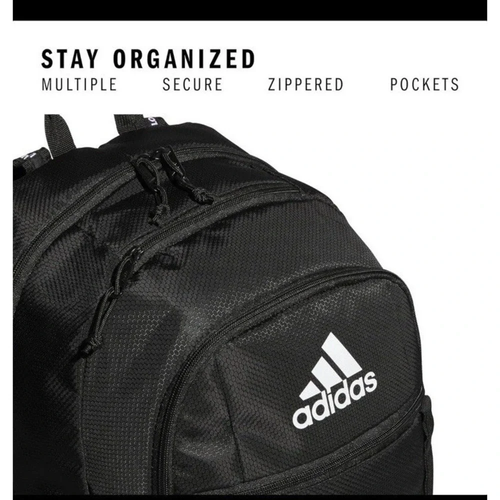 Adidas Excel 7 Backpack Black School Laptop Gym Workout Travel, 34L OSFA